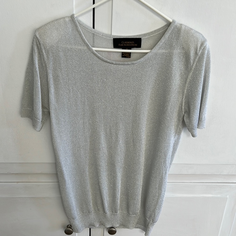Lightweight Silver on White T